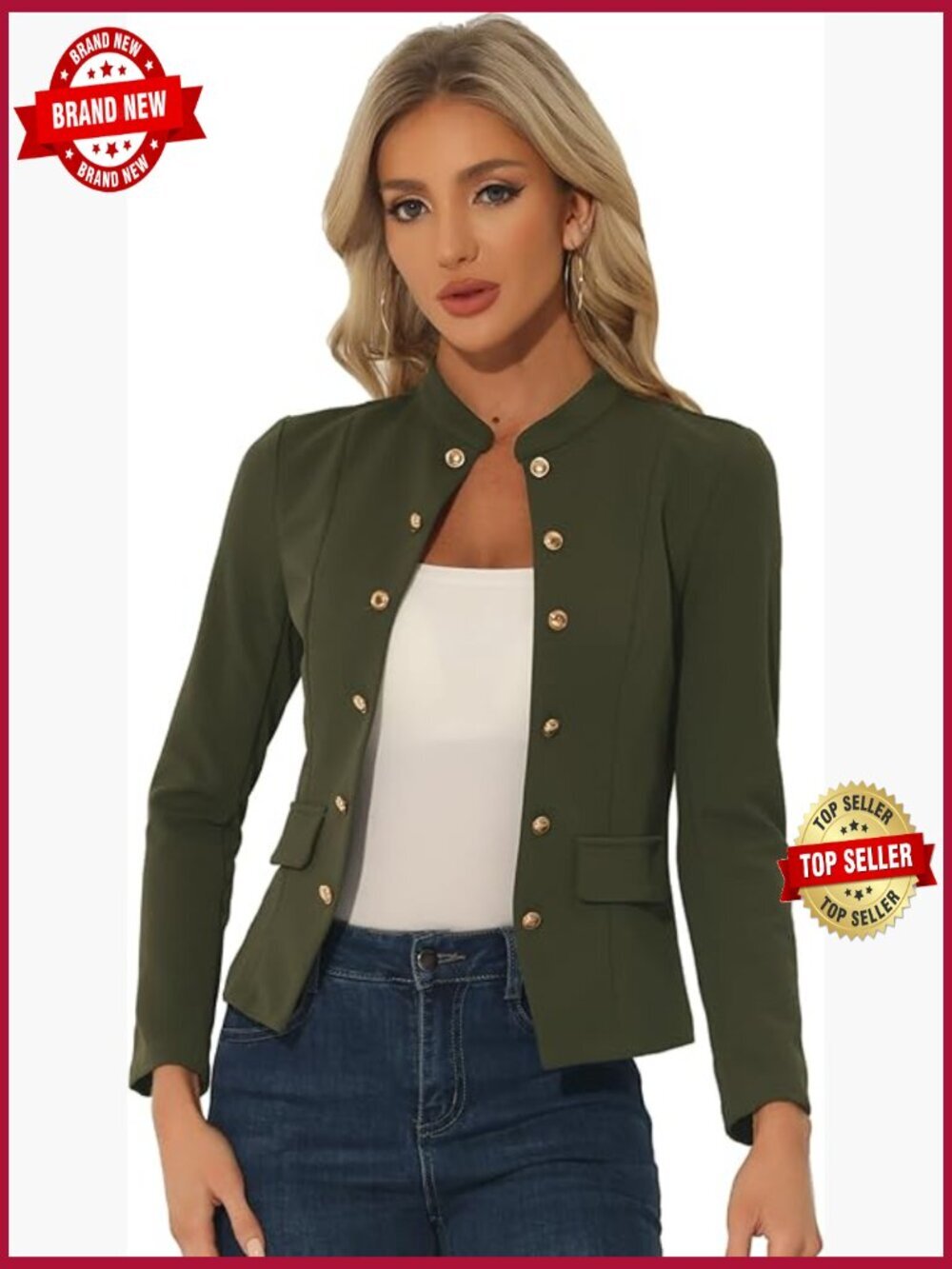 Open Front Blazer Long Sleeve Office Suit Jacket Casual Career Dressy
